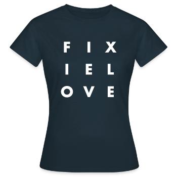 AMOUR FIXIE | Urbain, Vélo, Vélo de route - T-shirt Femme - marine - Devant - AI Model Female 172 dark (172cm)