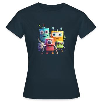 Robo Buddies: aventures amusantes - T-shirt Femme - marine - Devant - AI Model Female 172 dark (172cm)