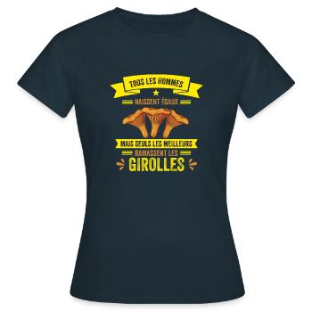 Les Meilleurs Hommes Ramassent Les Girolles - T-shirt Femme - marine - Devant - AI Model Female 172 dark (172cm)