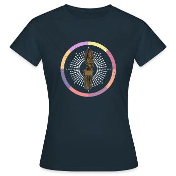 Afro Frisur Kammhaar Kultur Afrikanische Geschicht - Frauen T-Shirt - Navy - Vorne - AI Model Female 172 dark (172cm)