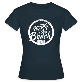 Omiya Long Beach white - Women's T-Shirt - navy - Front - AI Model Female 172 dark (172cm)
