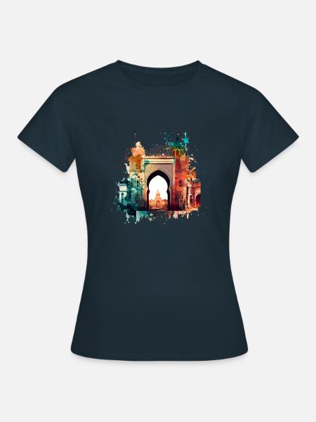 Die Altstadt Marrakesch - Frauen T-Shirt - Navy