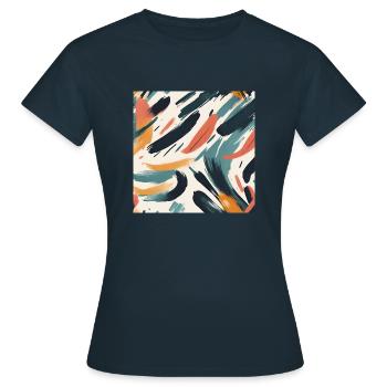 modernes Pinselstrichdesign - Frauen T-Shirt - Navy - Vorne - AI Model Female 172 dark (172cm)