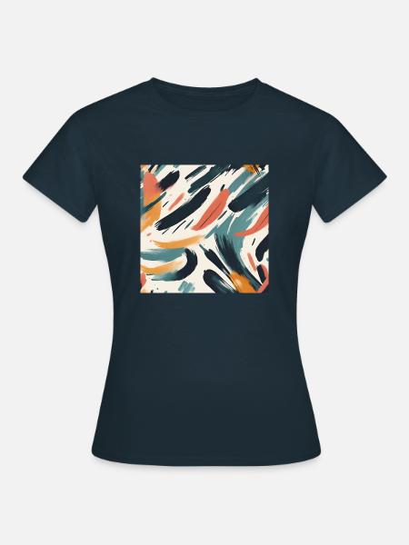 modernes Pinselstrichdesign - Frauen T-Shirt - Navy