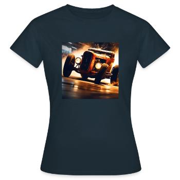 Rusty Hot Rod racing #2 - Women's T-Shirt - navy - Front - AI Model Female 172 dark (172cm)