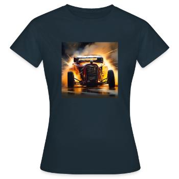 Rusty Hot Rod racing #8 - Women's T-Shirt - navy - Front - AI Model Female 172 dark (172cm)