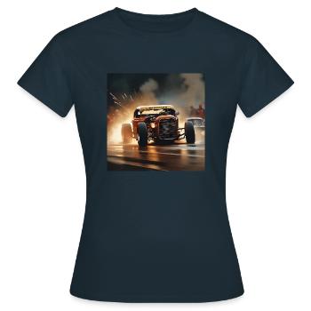 Rusty Hot Rod racing #10 - Women's T-Shirt - navy - Front - AI Model Female 172 dark (172cm)