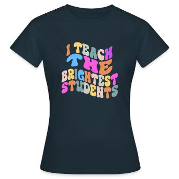 Ich unterrichte die klügsten Schüler Vintage Lustig Unterrichten - Frauen T-Shirt - Navy - Vorne - AI Model Female 172 dark (172cm)