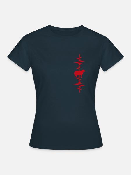 Herzschlag von Schafen - Frauen T-Shirt - Navy