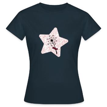 Stern Pusteblume Hoffnung - Frauen T-Shirt - Navy - Vorne - AI Model Female 172 dark (172cm)