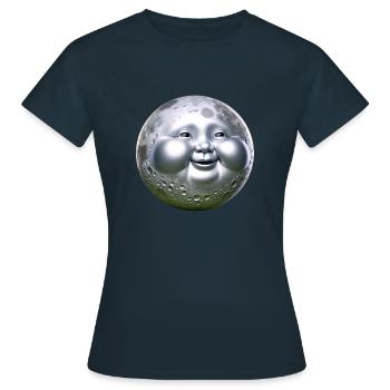 Buddha Mond - Frauen T-Shirt - Navy - Vorne - AI Model Female 172 dark (172cm)