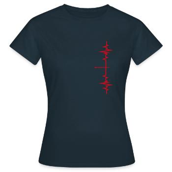 Klarinette Herzschlag Klarinettist Geschenk - Frauen T-Shirt - Navy - Vorne - AI Model Female 172 dark (172cm)