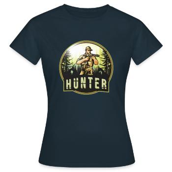 Hunter der Jäger - Frauen T-Shirt - Navy - Vorne - AI Model Female 172 dark (172cm)