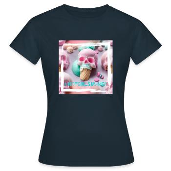 HOT GIRL SUMMER - Frauen T-Shirt - Navy - Vorne - AI Model Female 172 dark (172cm)