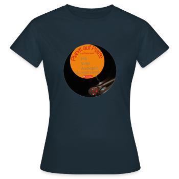 Planet auf Platte 20240222 104928 0000 - Frauen T-Shirt - Navy - Vorne - AI Model Female 172 dark (172cm)