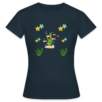 Under the sea - Women's T-Shirt - navy - Front - AI Model Female 172 dark (172cm)
