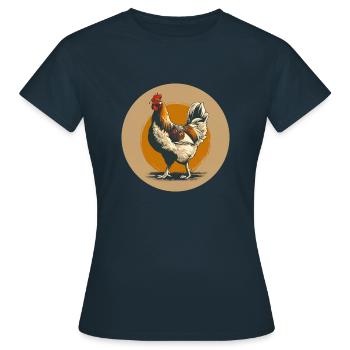 Hahn mit rotem Kamm - Frauen T-Shirt - Navy - Vorne - AI Model Female 172 dark (172cm)