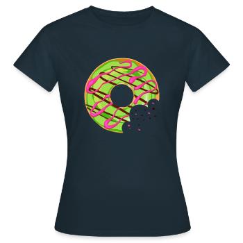 Donut-Crunch essen Metzgergebäck 1 34 Q - Frauen T-Shirt - Navy - Vorne - AI Model Female 172 dark (172cm)