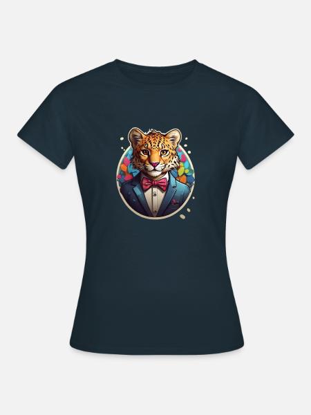 Lustiges Comic Tiger - Frauen T-Shirt - Navy