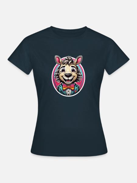 Lustiges Comic Zebra - Frauen T-Shirt - Navy