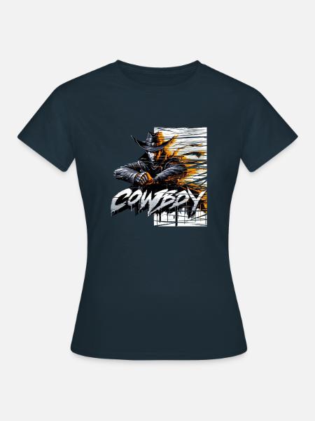 cowboy digital glitch - Frauen T-Shirt - Navy