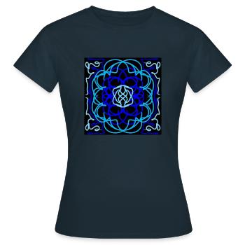Mandalas bleu et bleu ciel - T-shirt Femme - marine - Devant - AI Model Female 172 dark (172cm)