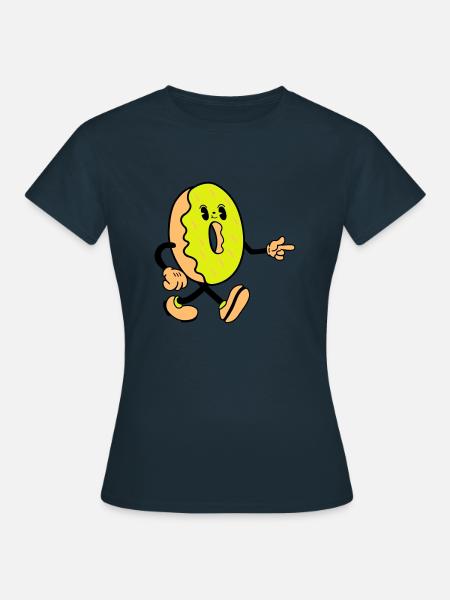 donut comic funny - Frauen T-Shirt - Navy