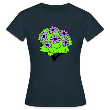 Pretty 6 Flowers Shrub Shrub Flowers Plant - Women's T-Shirt - navy - Front - AI Model Female 172 dark (172cm)