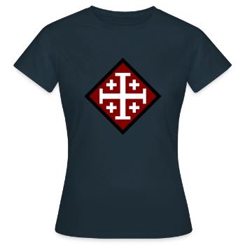Kreuz von Jerusalem - Frauen T-Shirt - Navy - Vorne - AI Model Female 172 dark (172cm)