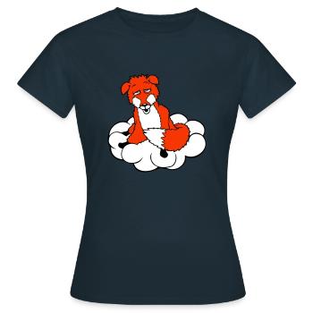 Fox On Cloud Tired Confused Dazed Crazy - Women's T-Shirt - navy - Front - AI Model Female 172 dark (172cm)