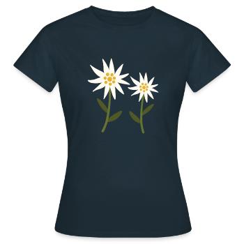 Fleurs d’edelweiss - T-shirt Femme - marine - Devant - AI Model Female 172 dark (172cm)