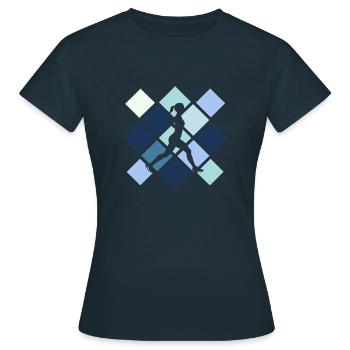 Fitness Gesundheit Copy - Frauen T-Shirt - Navy - Vorne - AI Model Female 172 dark (172cm)