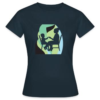 Babysitter Nachtbabysitter Kindergeschichte Copy - Frauen T-Shirt - Navy - Vorne - AI Model Female 172 dark (172cm)