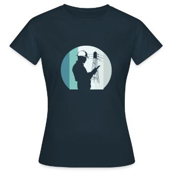Elektriker Elektrofachkraft Schaltkreis - Frauen T-Shirt - Navy - Vorne - AI Model Female 172 dark (172cm)