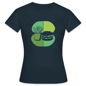 Burger Cheeseburger Grillades - T-shirt Femme - marine - Devant - AI Model Female 172 dark (172cm)