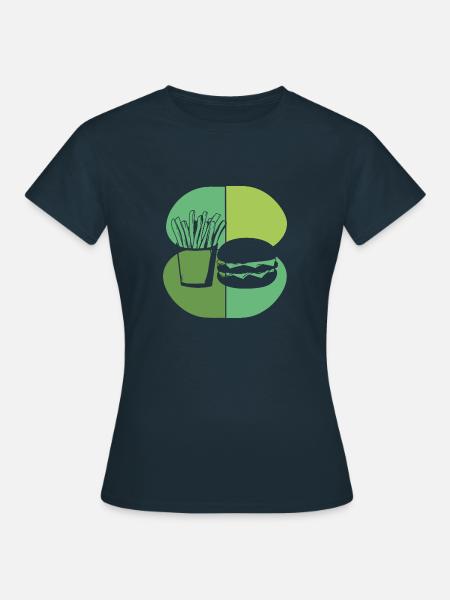Burger Cheeseburger Grillen - Frauen T-Shirt - Navy