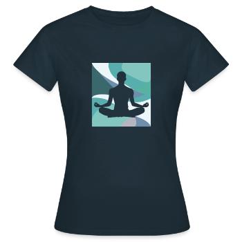 Meditation Achtsamkeit Zen - Frauen T-Shirt - Navy - Vorne - AI Model Female 172 dark (172cm)