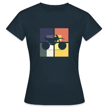 Offroad Motorrad Stunt Rennsport - Frauen T-Shirt - Navy - Vorne - AI Model Female 172 dark (172cm)