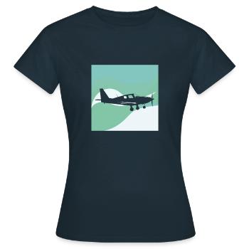 Flughafen Luftfahrt Triebwerk - Frauen T-Shirt - Navy - Vorne - AI Model Female 172 dark (172cm)