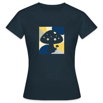 Vegetarisch Mykologie Essbar - Frauen T-Shirt - Navy - Vorne - AI Model Female 172 dark (172cm)