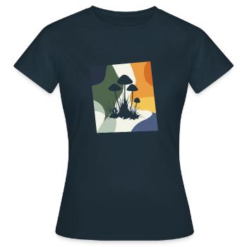 Vegetarisch Essbar - Frauen T-Shirt - Navy - Vorne - AI Model Female 172 dark (172cm)