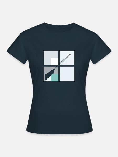 Magnetfischen Fluss Fund - Frauen T-Shirt - Navy
