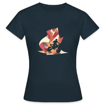 Motocross Freestyle Rennen - Frauen T-Shirt - Navy - Vorne - AI Model Female 172 dark (172cm)
