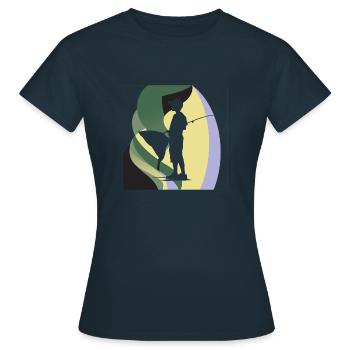 Fishing Fishing Angling Fishing - Women's T-Shirt - navy - Front - AI Model Female 172 dark (172cm)