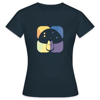 Vegetarisch Pilze Pilzsammeln - Frauen T-Shirt - Navy - Vorne - AI Model Female 172 dark (172cm)