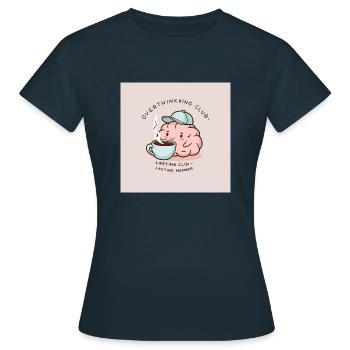 Penseur excessif - T-shirt Femme - marine - Devant - AI Model Female 172 dark (172cm)