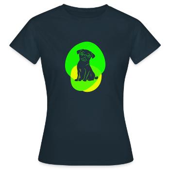 Hund Fell - Frauen T-Shirt - Navy - Vorne - AI Model Female 172 dark (172cm)