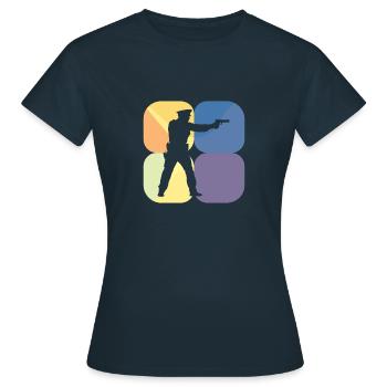 Fonctionnaire Droit et ordre - T-shirt Femme - marine - Devant - AI Model Female 172 dark (172cm)