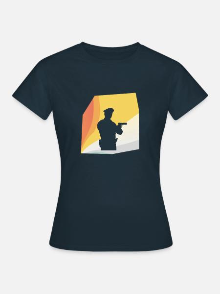 Streife Polizei Verbrechensbekaempfung - Frauen T-Shirt - Navy