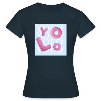 Yolo - Frauen T-Shirt - Navy - Vorne - AI Model Female 172 dark (172cm)